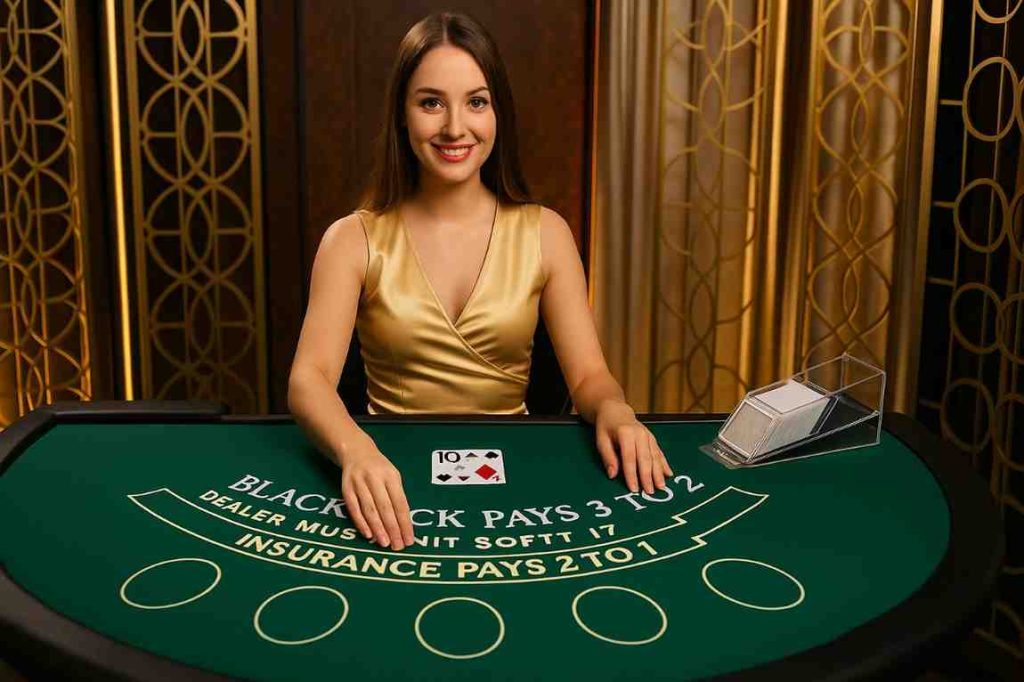 Mesa de blackjack ao vivo no 79B cassino