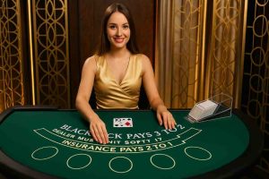 Mesa de blackjack ao vivo no 79B cassino